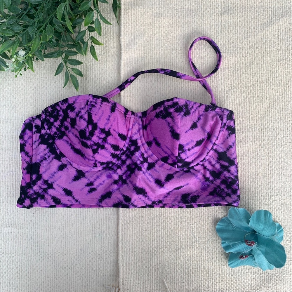 Purple Tie Dye Bikini Top